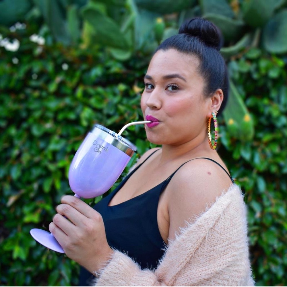 10oz Stainless Steel Wine Tumbler w/ a FREE Straw! - Picture 2 of 7